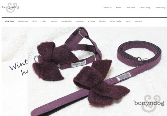 반려견용품 전문몰 '보니앤독'의 메인 페이지 <카페24 제공>